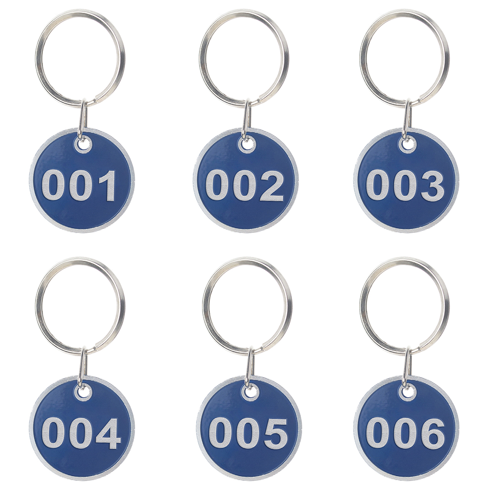 ABS Plastic Numbered Tags Rectangle Key Tags ID Tags Number Disc with Hole 1-50, Red