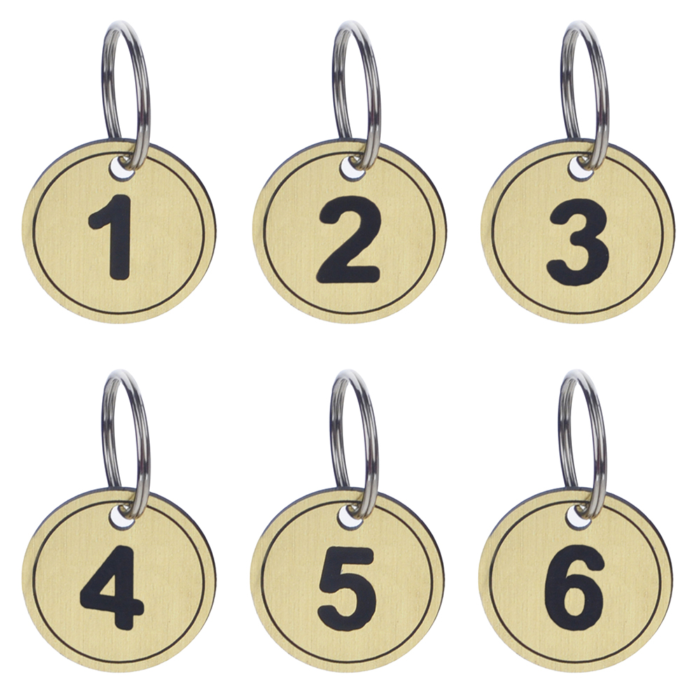 1-100 Numbers Key Chain Numbers Tags Locker Gym Key Rings Engraved Number  With Key Rings Key Ring Aluminum Numbers Tag