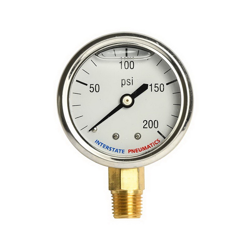 Chrome Pressure Gauge 300 PSI 2" Diameter 1/4" NPT Bottom Mount G2012-300C 
