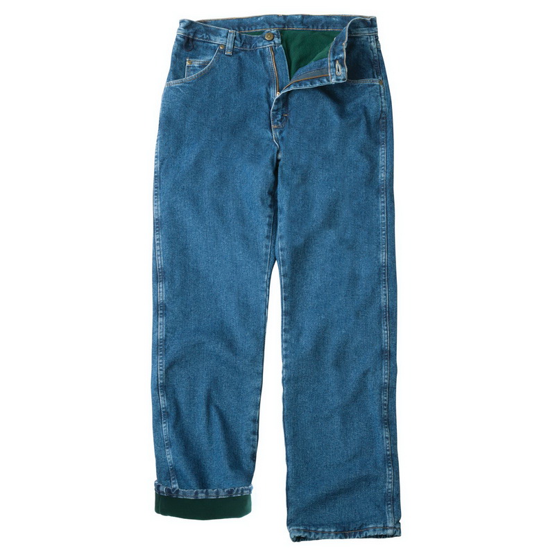 Wrangler进口代理批发 Wrangler 1035002FG Rugged Wear 抓绒衬里牛仔裤 - 石洗/绿色