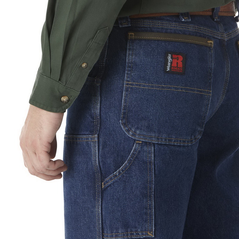 酷牌库|商品详情-Wrangler进口代理批发 Wrangler 103W030AI RIGGS WORKWEAR 实用牛仔裤 - 古董靛蓝