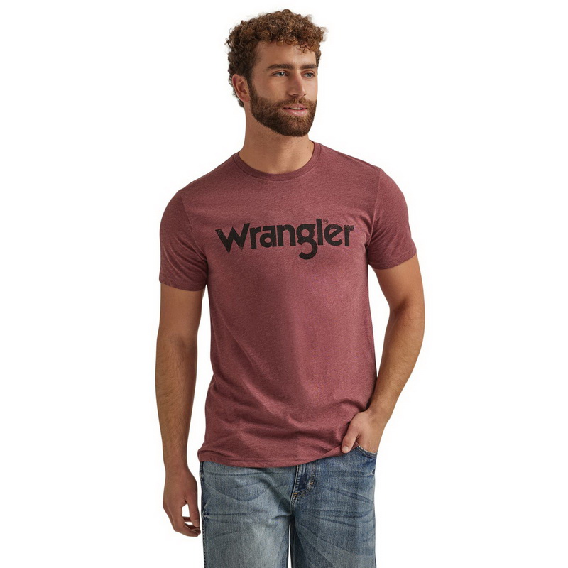 Wrangler进口代理批发 Wrangler 112344135 全年短袖 T 恤 - 常规版型 - 酒红色希瑟