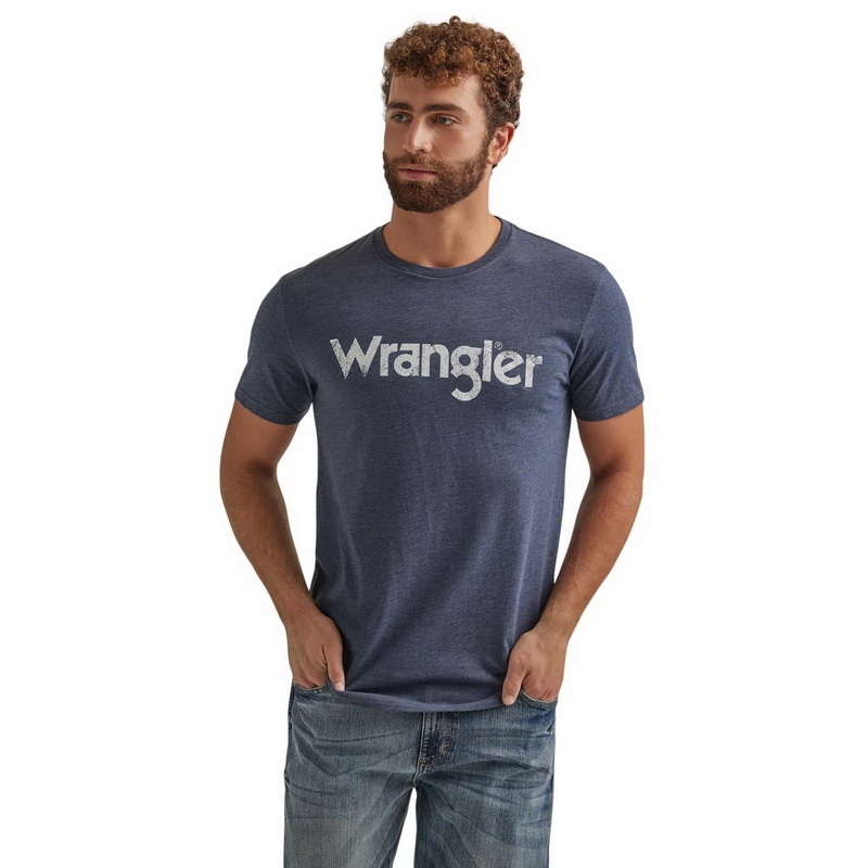 Wrangler进口代理批发 Wrangler 112344136 全年短袖 T 恤 - 常规版型 - 海军蓝希瑟色