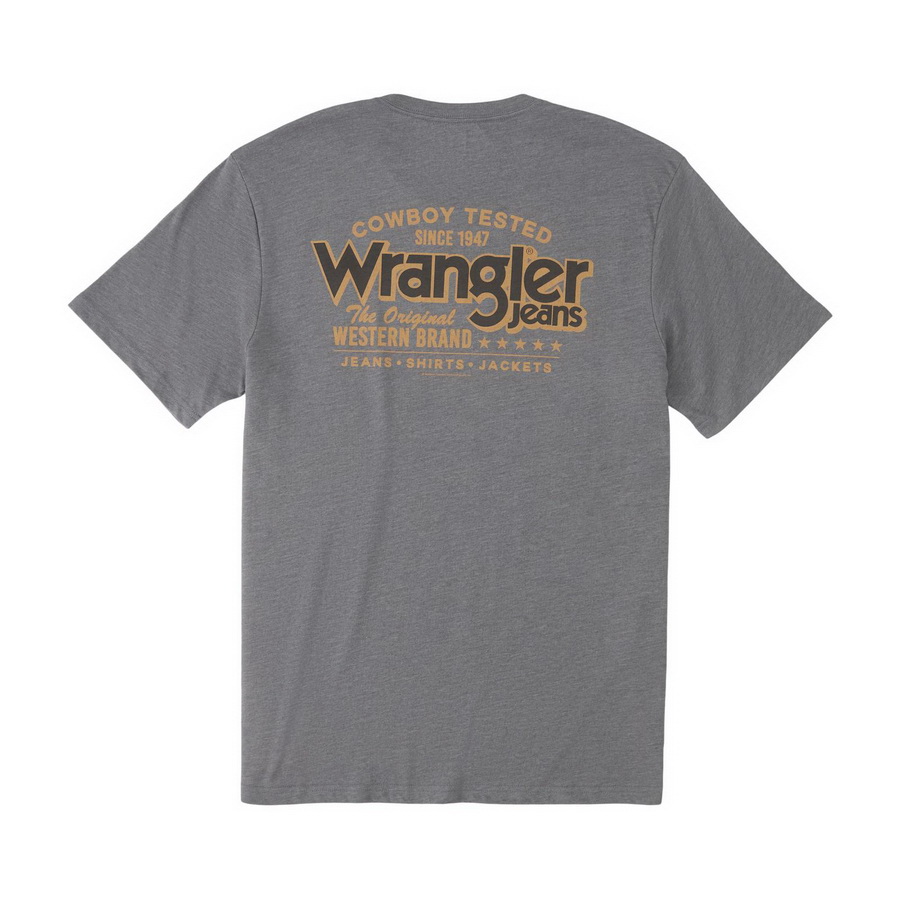 酷牌库|商品详情-Wrangler进口代理批发 Wrangler 图案短袖 T 恤 - 常规版型 - 石墨色