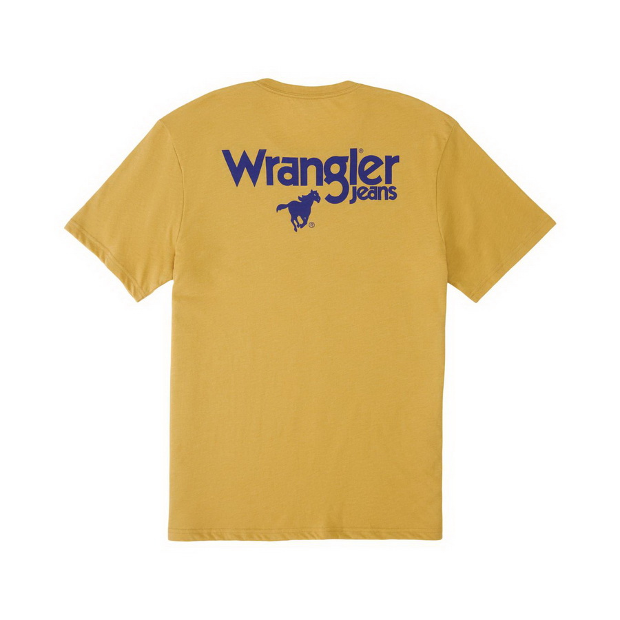 酷牌库|商品详情-Wrangler进口代理批发 Wrangler 图案短袖 T 恤 - 常规版型 - 淡金色石南花