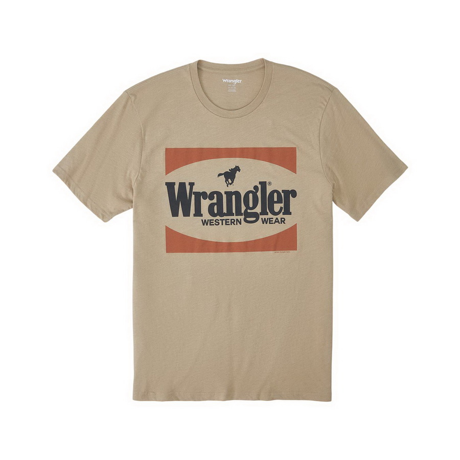 Wrangler进口代理批发 Wrangler 图案短袖 T 恤 - 常规版型 - 风衣 Heather