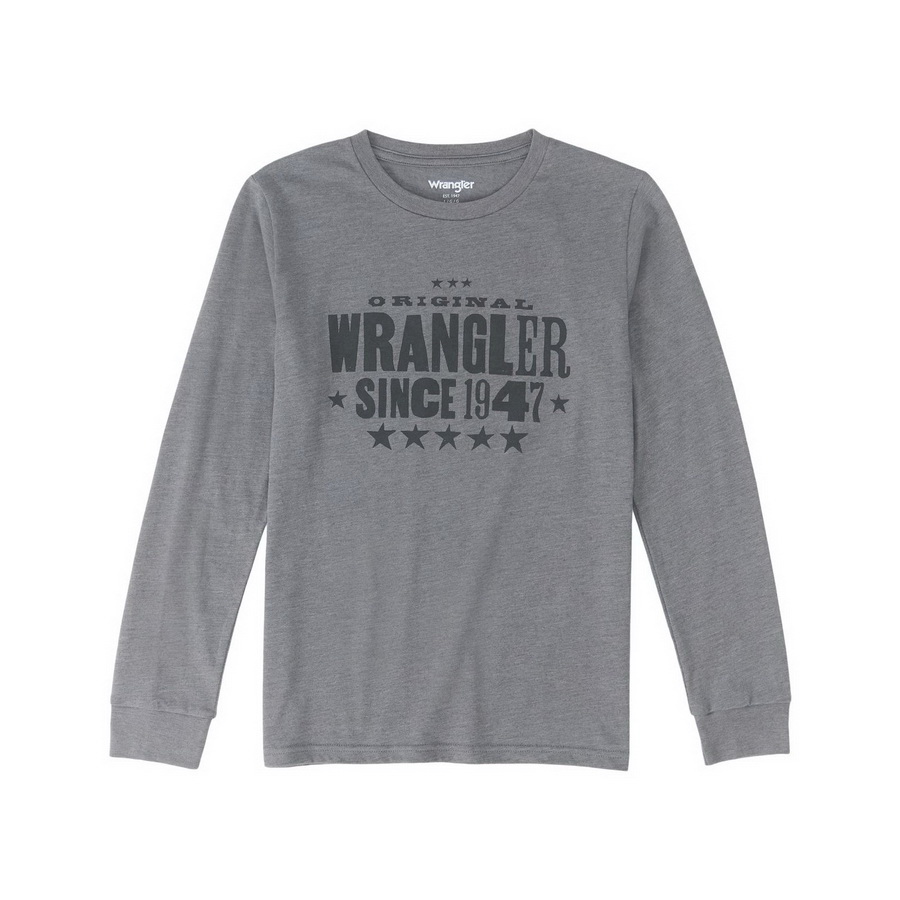 Wrangler进口代理批发 Wrangler 男孩长袖 T 恤 - 石墨色