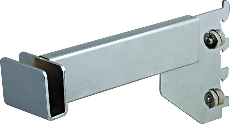 Econoco CR8 8" Chrome Hangrail Bracket for 1/2x1-1/2" Rectangular Tubing NEW 