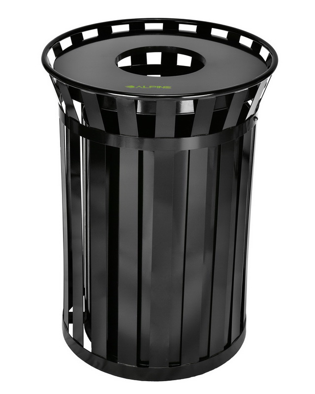 ALPINE INDUSTRIES 20 L / 5.3 GAL SLIM BRUSHED STAINLESS STEEL OPEN TRASH CAN  – Alpine