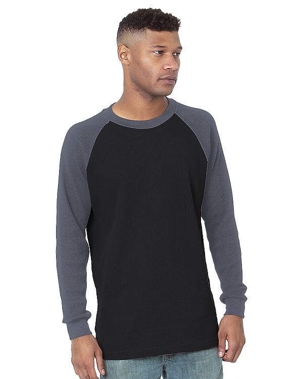 Bayside Heavyweight 7.5 oz. Waffle Knit Thermal Long Sleeve with Cuff  Sweatshirt