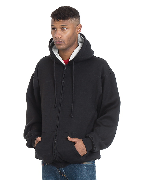 Bayside 940 Made In Usa Super Heavy 17 Oz. Thermal Lined Hooded Full Zipper  Fleece Sale, Reviews. - Opentip