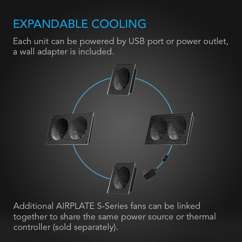 酷牌库|商品详情-AC Infinity进口代理批发 AC Infinity AIRPLATE S9，家庭影院和 AV 机柜静音冷却风扇系统，18 英寸