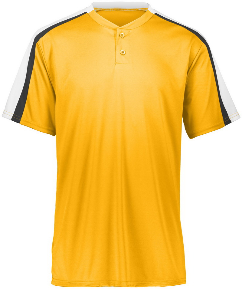 Augusta 593  Wicking Mesh Button Front Jersey With Braid Trim