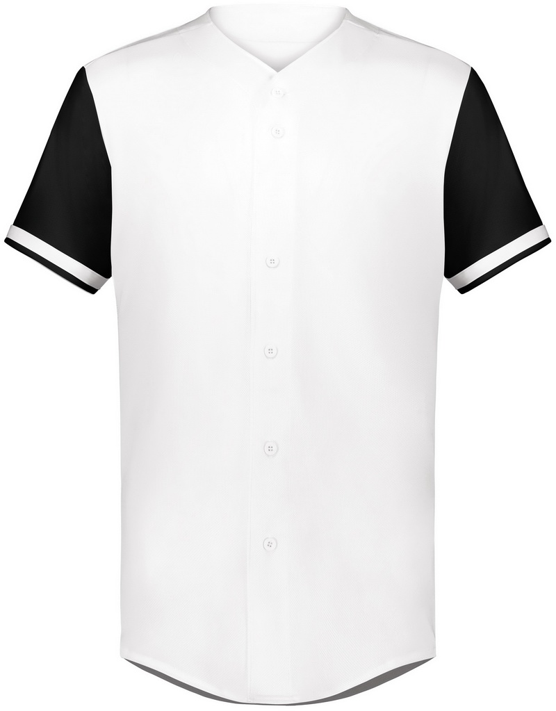 Augusta 593  Wicking Mesh Button Front Jersey With Braid Trim