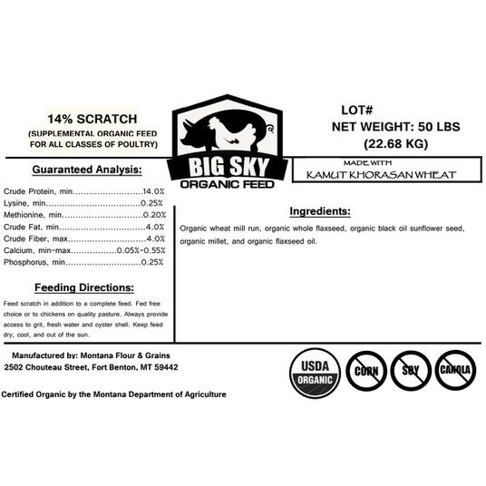 酷牌库|商品详情-Big Sky Organic Feed进口代理批发 Big Sky 有机家禽饲料 Kamut Scratch，有机