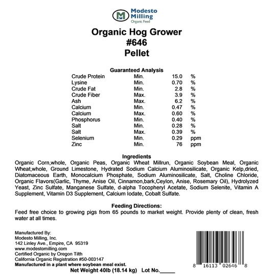 酷牌库|商品详情-Modesto Milling进口代理批发 莫德斯托制粉生猪养殖颗粒，有机