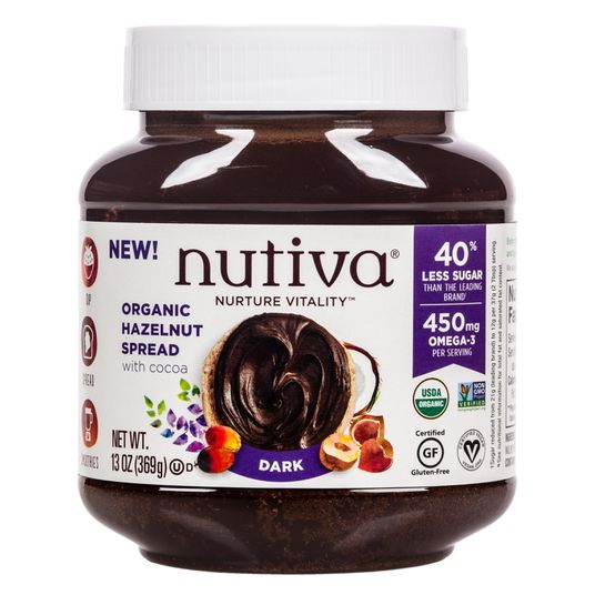 Nutiva进口代理批发 Nutiva 坚果黄油巧克力榛子酱，深色，有机