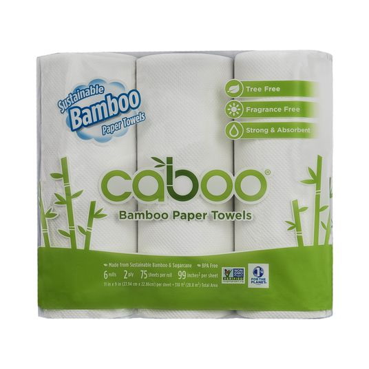 Caboo进口代理批发 Caboo 纸巾，竹子和甘蔗，2 层，白色