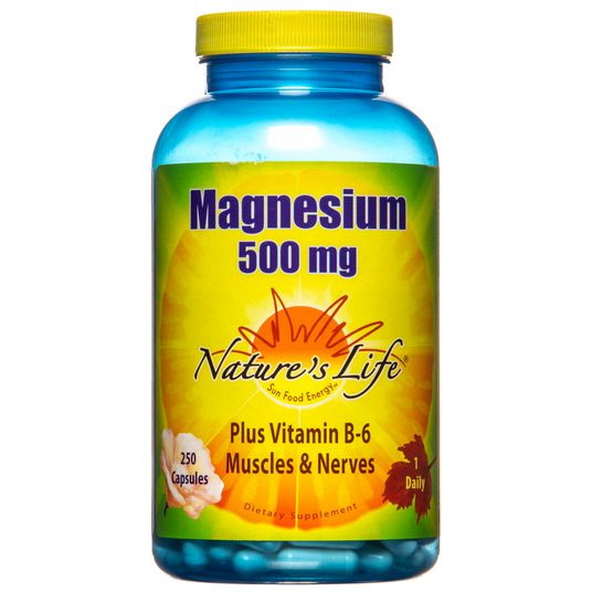 Nature's Life进口代理批发 Nature's Life 镁 500 毫克。带B-6