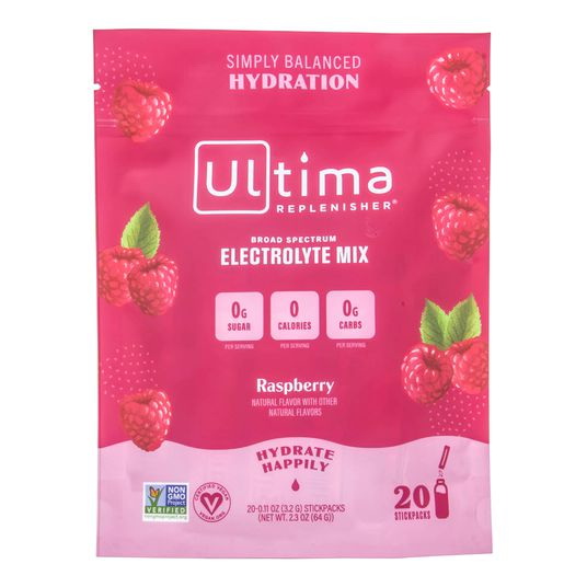 Ultima Replenisher进口代理批发 Ultima 补充电解质水合粉，覆盆子，饮料棒