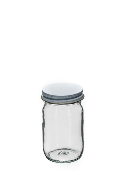 GEJ16 16 Ounce Wide Mouth Glass Jar - 63-400 mm - Basco USA