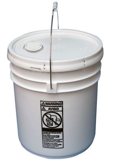 4 Gallon Square Plastic Bucket, Open Head, 75 Mil - White