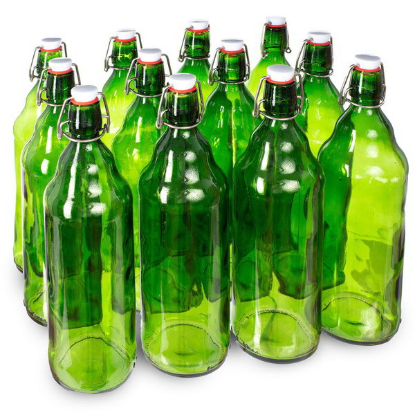 Brybelly KBOT-114 16 oz Green Grolsch Bottle, 12-Pack