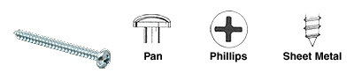 CR Laurence进口代理批发 CRL 10X112PHPSMS 10 x 1-1/2" 盘头十字槽金属螺钉