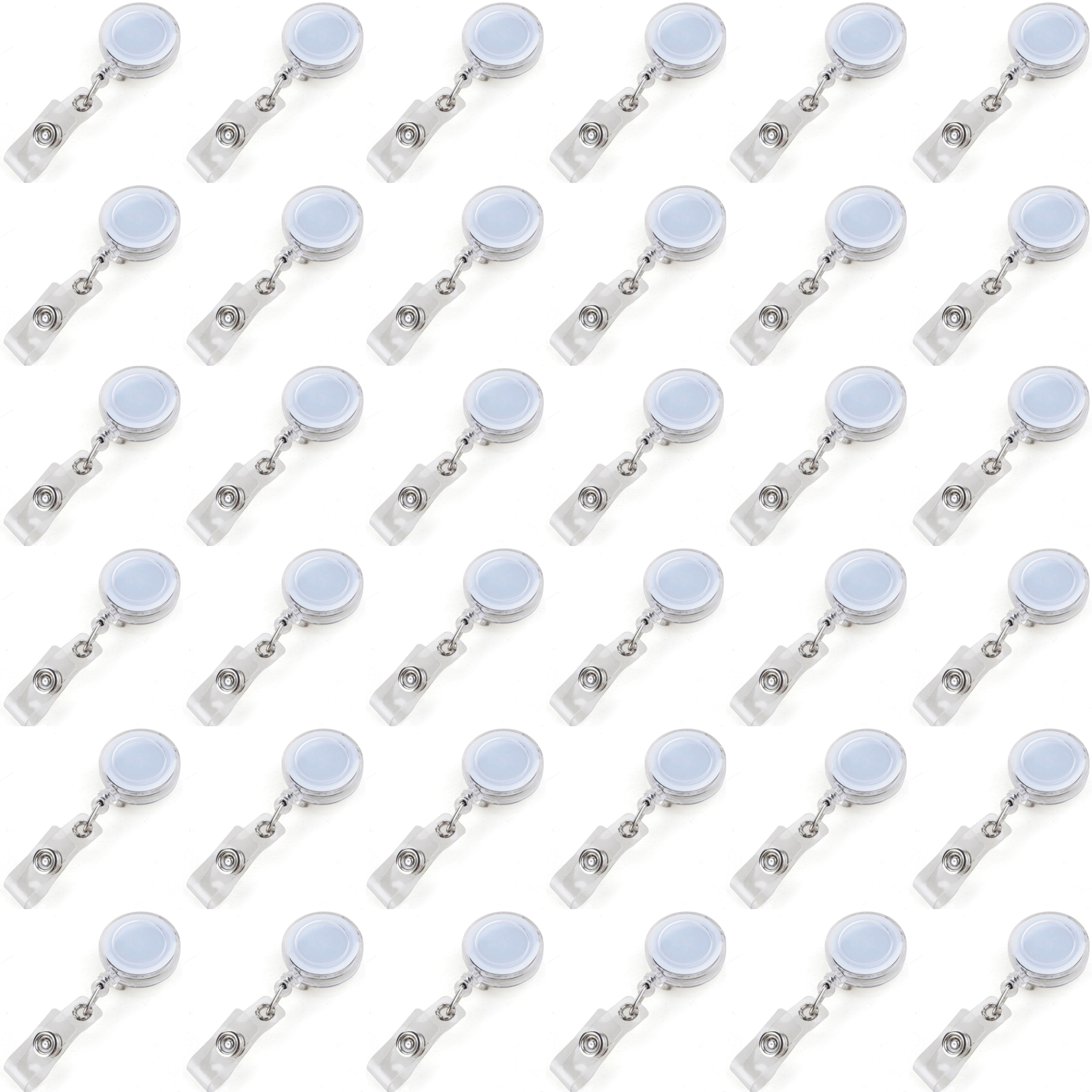 100PCS Secure Retractable Badge Holder ID Reel Clip On Card-Solid Assorted