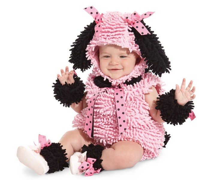 Pink Poodle Baby Girl Infant Cuddly First Halloween Warm Costume 12-18 Months 