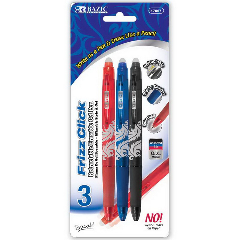 Bazic Prima Assorted Color Stick Pen w/ Cushion Grip (8/Pack)