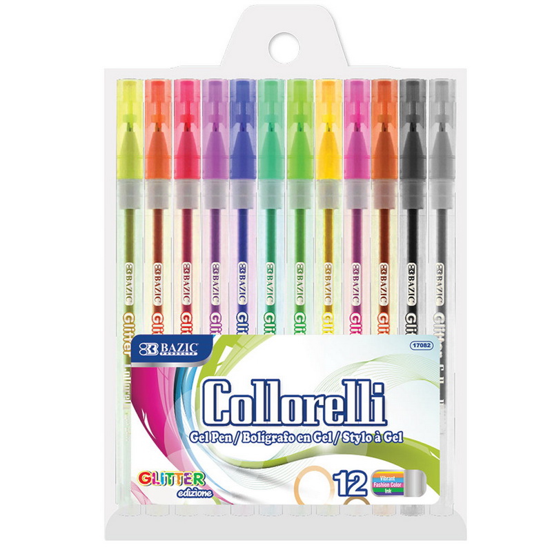 Bazic Products 17082 12 Glitter Color Collorelli Gel Pen - Pack of 24