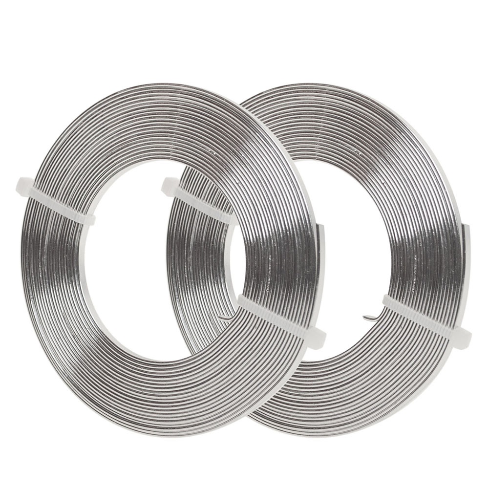 32 Feet 2 Rolls 3mm Wide Flat Jewelry Craft Wire 18 Gauge Aluminum