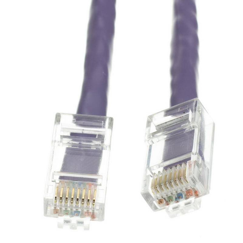 Snagless/Molded Boot Cat5e Purple Ethernet Patch Cable 10X6-04101.5 1.5 foot 