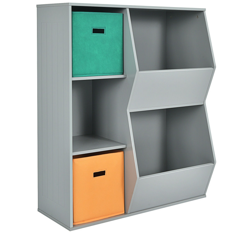 Costway Kids Toy Storage Organizer w/Bins & Multi-Layer Shelf for Bedroom Playroom Green