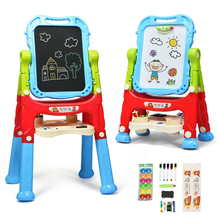 All-In-One Wooden Height Adjustable Kid's Art Easel
