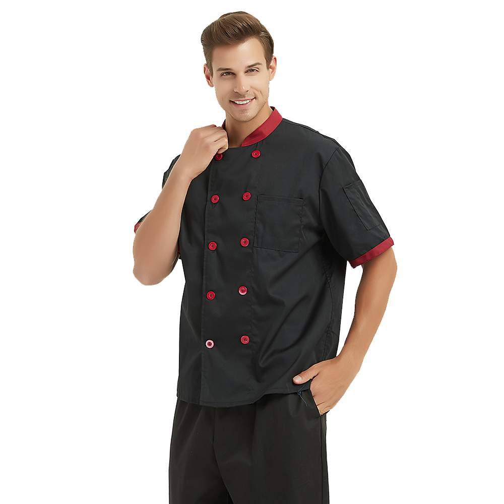TopTie Unisex Short Sleeve Hotel Restaurant Waiter Chef Coat Jacket