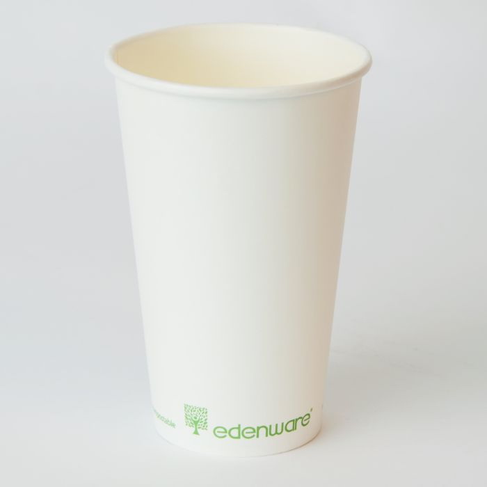 酷牌库|商品详情-Edenware进口代理批发 Edenware PLA16，16 盎司热杯，PLA 内衬可堆肥，白色，20/50/CS