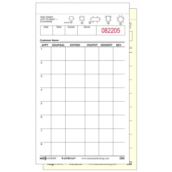 NATIONAL CHECKING进口代理批发 NCCO 4700WP 无碳 WaitRPad 访客支票 4.25 英寸 x 7.25 英寸，每本书 50 页，白色，日期栏，2 部分，中号 (2000/CS)