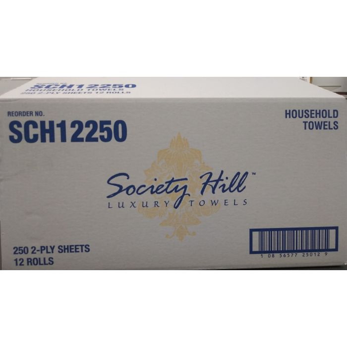 酷牌库|商品详情-Society Hill进口代理批发 Society Hill 12250 厨房卷纸 2 层毛巾 - 250 克拉片材卷 11" X 8" - 12/CS