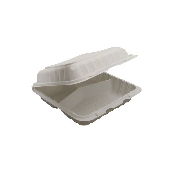 993 White Microwavable Plastic, 3 compartment
