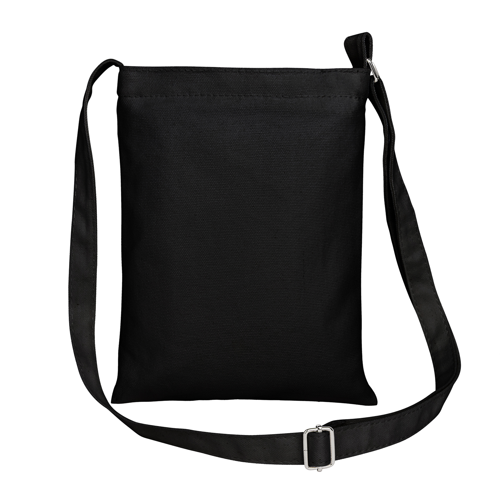 Muka Cross-body Shoulder Bag Purses, Black Mini Canvas Zipper Handbags for Kids Adult, 7 x 9