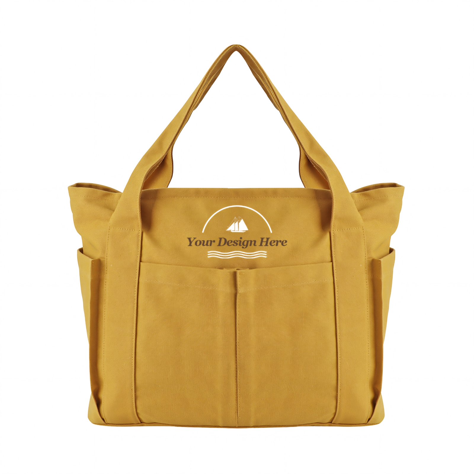 Muka Personalized Large Shoulder Tote Bag with Handy Pockets, Organizing Tote with Logo