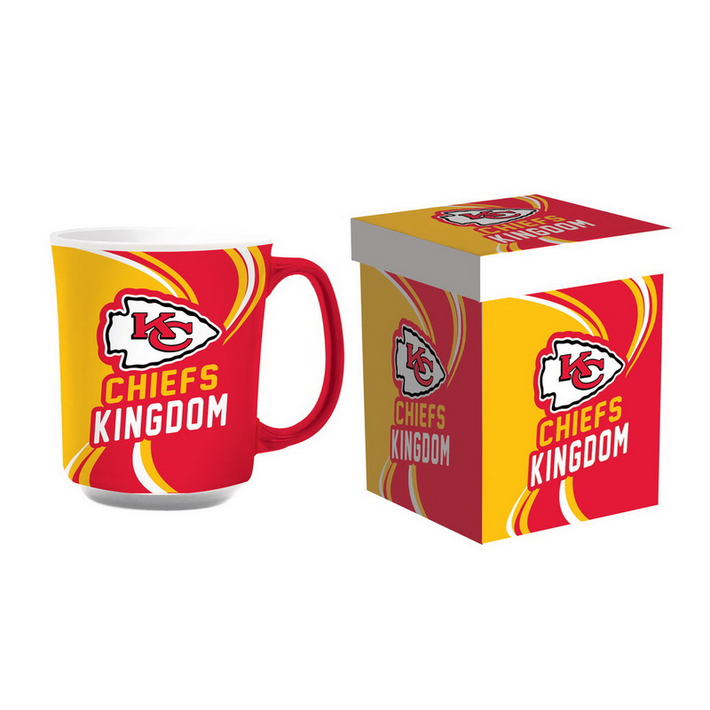 Kansas City Chiefs 2 Piece 17oz Ceramic Coffee Mug Set with Gift Box