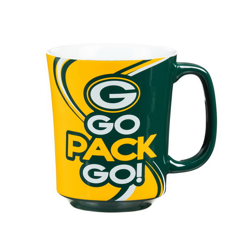 Green Bay Packers Coffee Mug 17oz Ceramic 2 Piece Set with Gift