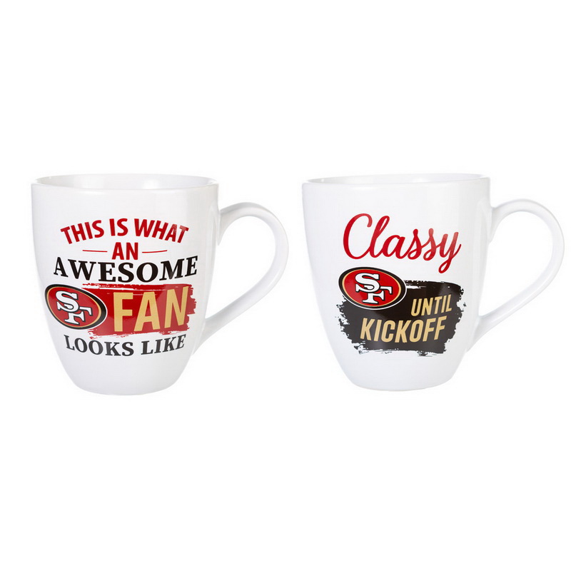 San Francisco 49ers Coffee Mug 17oz Ceramic 2 Piece Set with Gift Box -  Kitchen & Dining