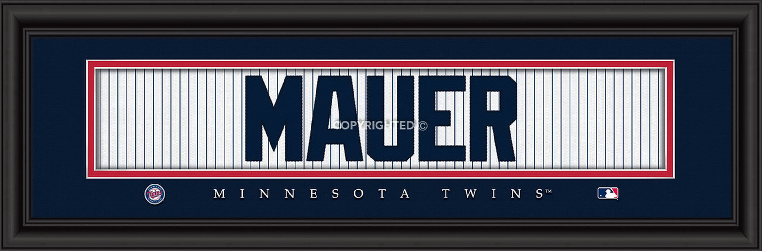 Prints Charming进口代理批发 明尼苏达双城队印花 8x24 签名风格 Joe Mauer