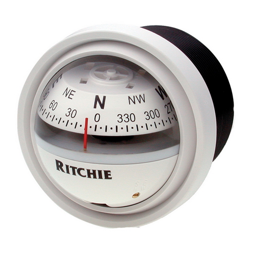 Ritchie进口代理批发 Ritchie V-57W.2 Explorer Compass - 仪表板安装 - 白色