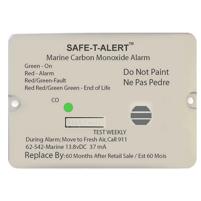 酷牌库|商品详情-Safe-T-Alert进口代理批发 Safe-T-Alert 62 系列一氧化碳报警器 - 12V - 62-542-Marine - 嵌入式安装 - 白色