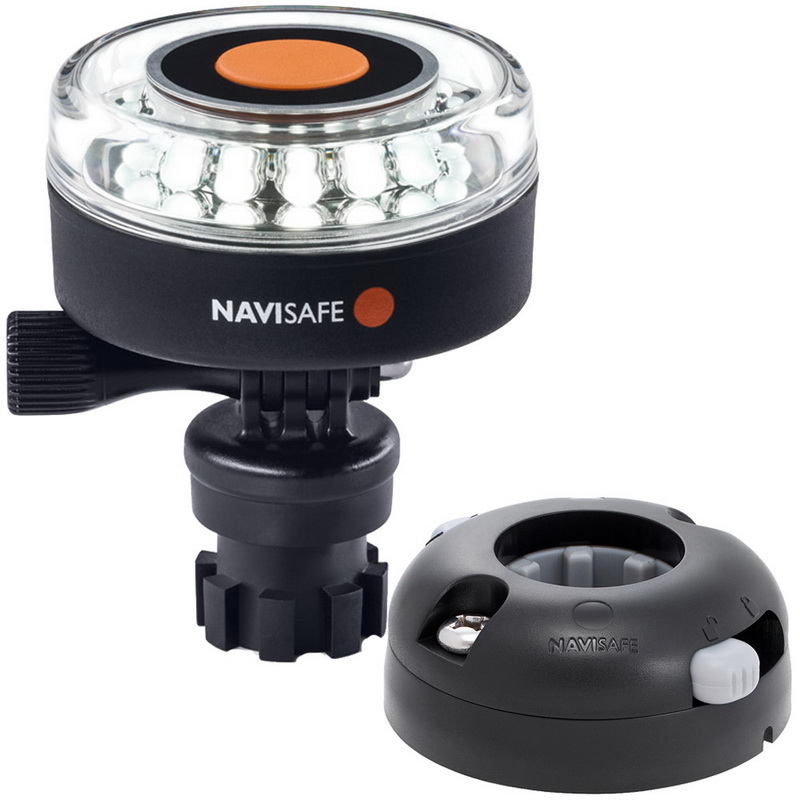 Navisafe进口代理批发 Navisafe Navilight 360° 2NM 白色，带 Navimount 底座和水平安装 - 黑色